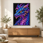Amethyst Storm Mosaic Dragon finished diamond painting in a home interior