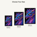 Amethyst Storm Mosaic Dragon 20 by 30, 30 by 40, and 40 by 50 centimeter size guide