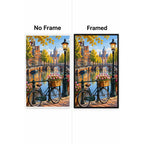 Amsterdam Canal Bicycle No Frame and Framed comparison