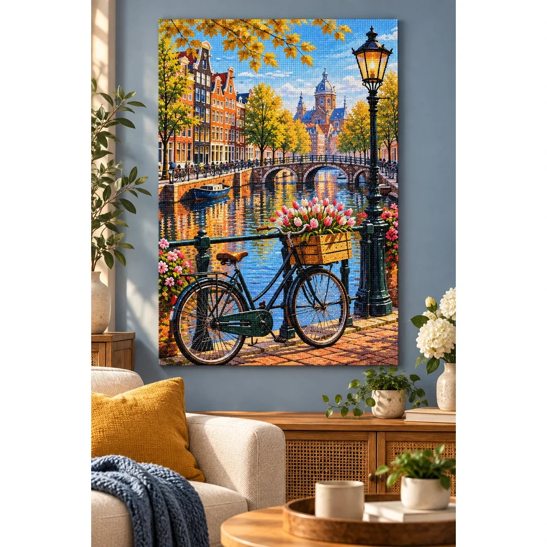 Amsterdam Canal Bicycle home decor scene