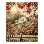 Apple Orchard Farmhouse completed artwork on a clean white background