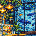 Diamond detail for Aquarium Cafe Twilight Diamond Painting Kit
