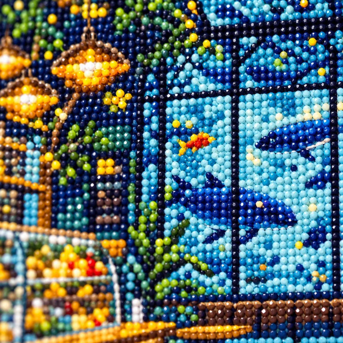 Diamond detail for Aquarium Cafe Twilight Diamond Painting Kit