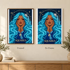 Framed and no-frame options for the Aquarius Water Bearer diamond painting