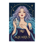 Finished white-background diamond painting of Aquarius Lilac Waterkeeper
