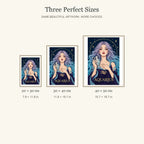 Aquarius Lilac Waterkeeper diamond painting in 20 by 30, 30 by 40, and 40 by 50 centimeter sizes