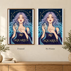 Framed and no-frame options for the Aquarius Lilac Waterkeeper diamond painting