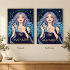 Framed and no-frame options for the Aquarius Lilac Waterkeeper diamond painting