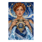 Original white-background artwork — water bearer maiden