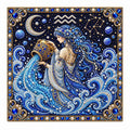 Finished aquarius pearl painting design on a clean background