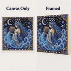 aquarius canvas-only and framed display options; no decorative outer frame included