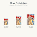 Size guide for the Arctic polar bear design: 20 × 30, 30 × 40, and 40 × 50 cm