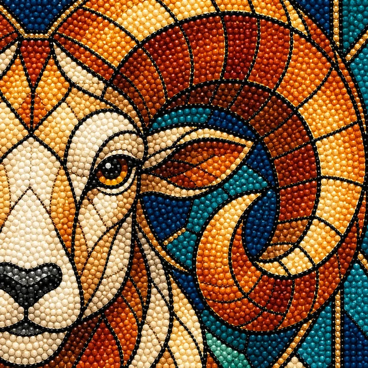 Close-up of sparkling drills on the Aries ram design