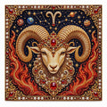 Finished aries pearl painting design on a clean background