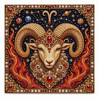 Finished aries pearl painting design on a clean background