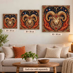 aries artwork size comparison for 20, 30 and 40 cm options; each sold separately