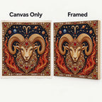 aries canvas-only and framed display options; no decorative outer frame included