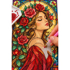 Art Nouveau Rose Lady Diamond Painting Kit — diamond painting application process