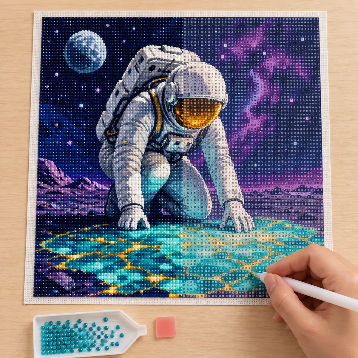 Diamond painting process for Celestial Mosaic