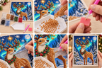 Aurora Christmas Reindeer pearl painting kit – six-step tutorial