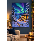 Aurora Glass Cabin Winter home decor scene
