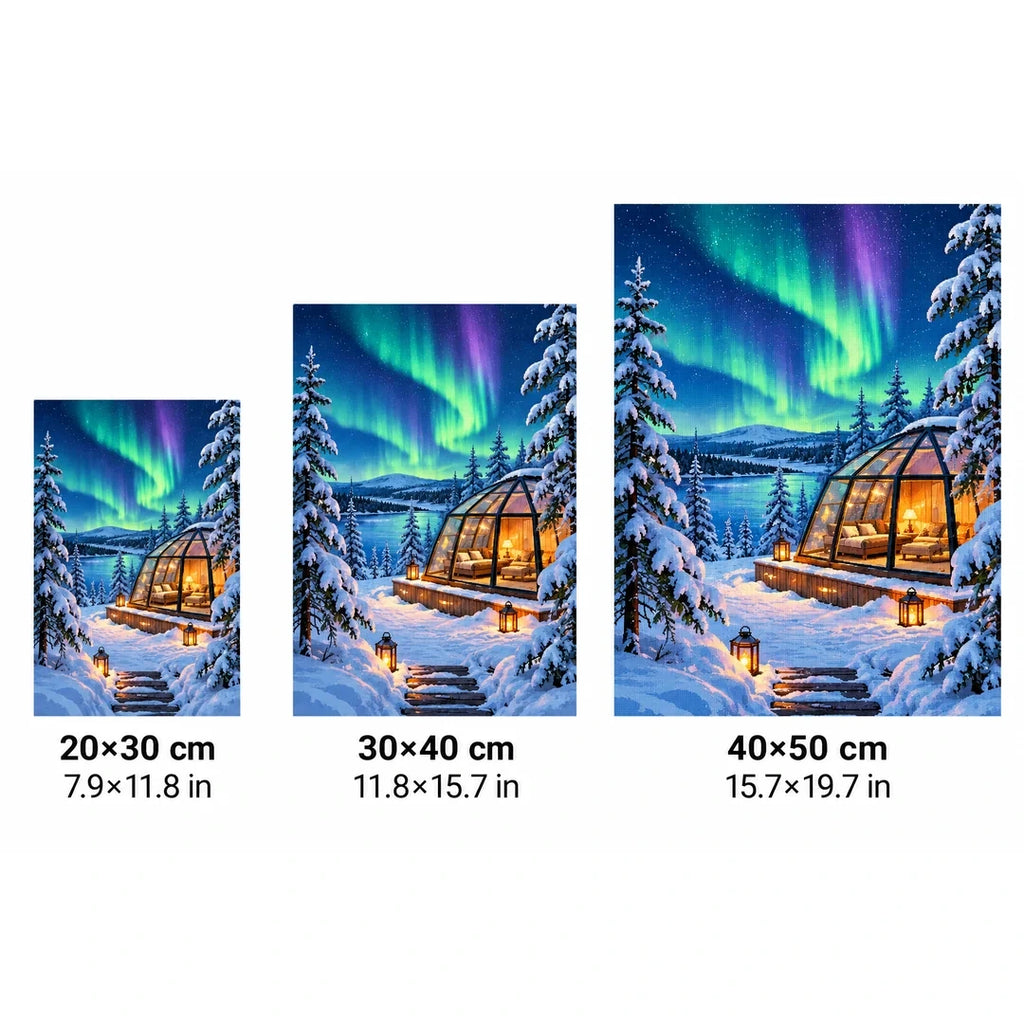 Aurora Glass Cabin Winter size guide