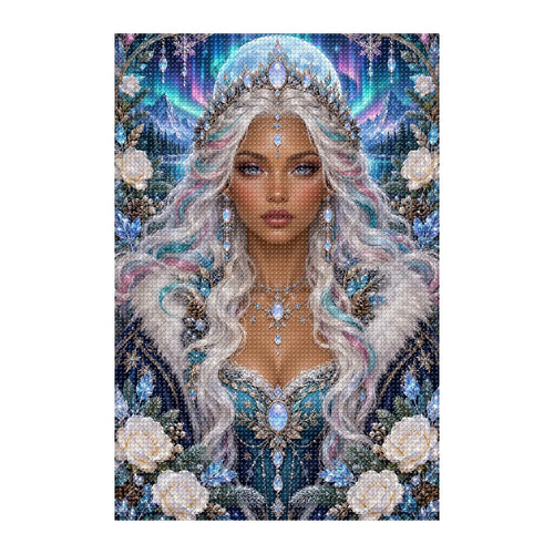 Finished white-background diamond painting of Aurora Opal Oracle
