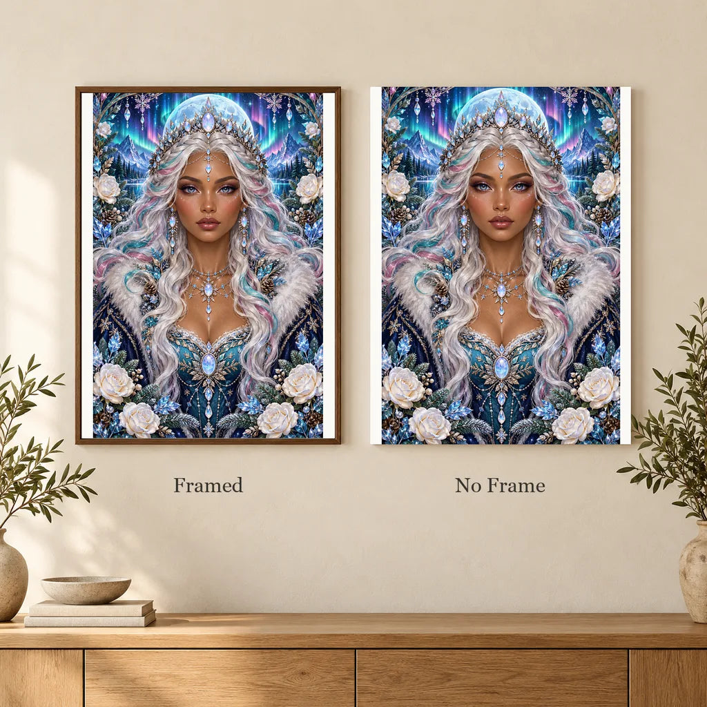 Framed and no-frame options for the Aurora Opal Oracle diamond painting