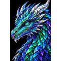 Aurora Prism Mosaic Dragon original artwork on white background