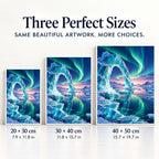 Aurora sculpted ice bay diamond painting in 20 by 30, 30 by 40, and 40 by 50 centimeter sizes