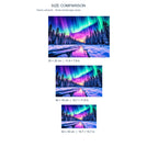 Aurora Winter Lake Diamond Painting Kit diamond painting landscape size comparison