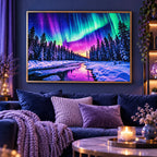 Aurora Winter Lake Diamond Painting Kit diamond painting home decor scene