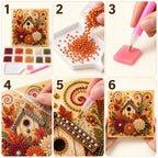 Autumn Birdhouse and Flowers Pearl Diamond Painting Kit tutorial image