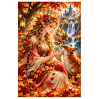 Autumn Dryad Red Fox original artwork on white