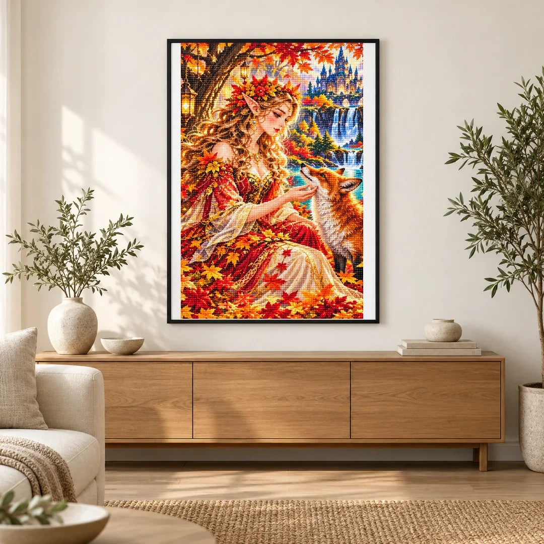 Autumn Dryad Red Fox finished artwork in home décor
