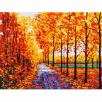Finished diamond painting for Autumn Forest Path Diamond Painting Kit