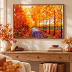 Home decor scene for Autumn Forest Path Diamond Painting Kit