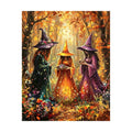 Autumn Forest Witch Trio Diamond Painting Kit original artwork on white background