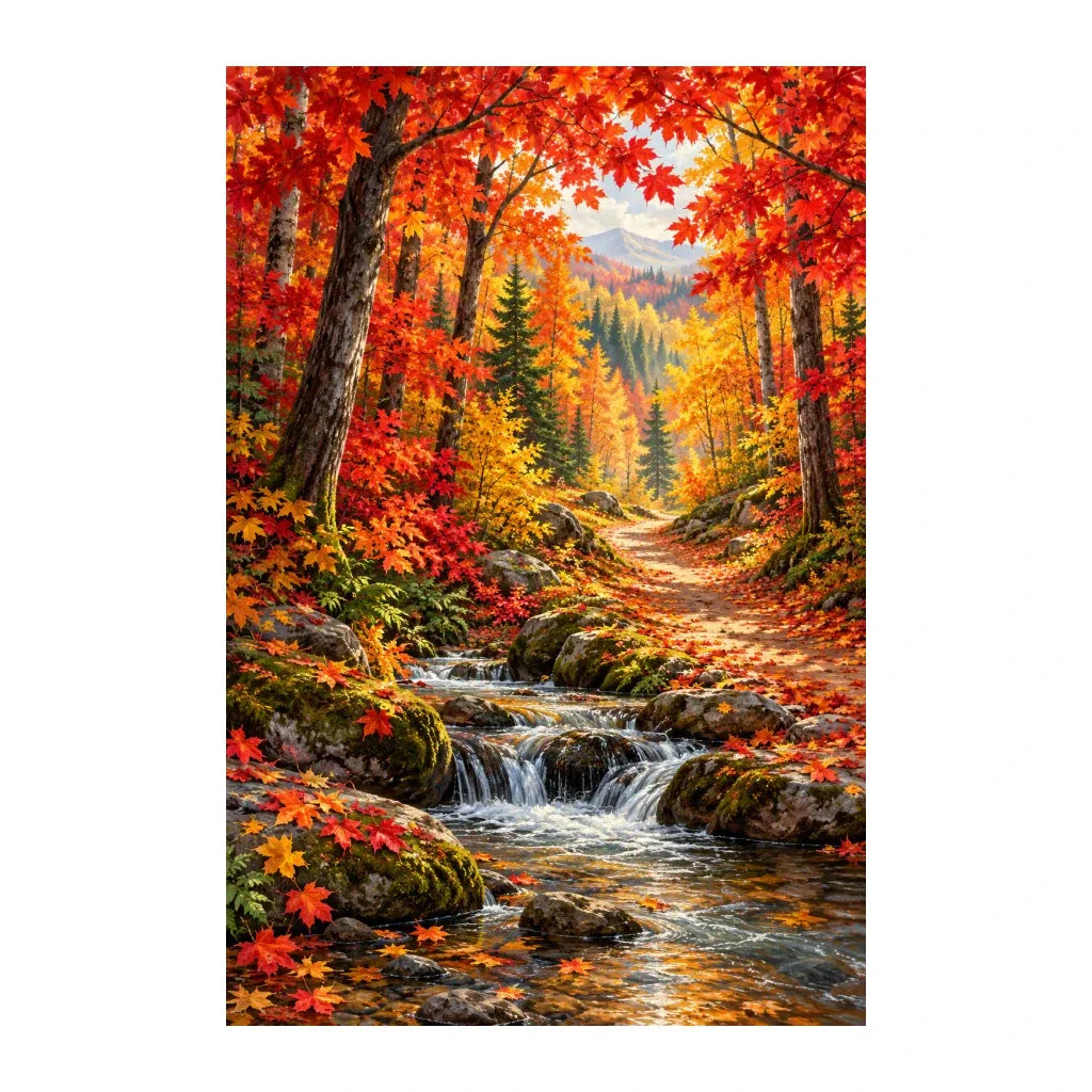Original Autumn Maple Forest artwork on a white background.