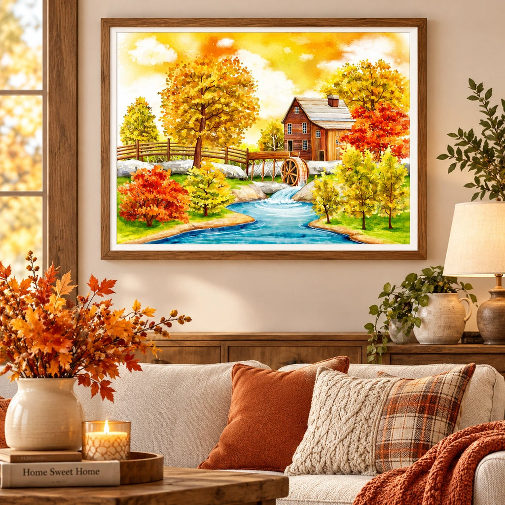 Autumn Mill Creek Diamond Painting Kit diamond painting home decor scene