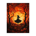 Autumn Moon Witch Diamond Painting Kit original artwork on white background