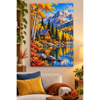 Autumn Mountain Cabin Lake home decor scene