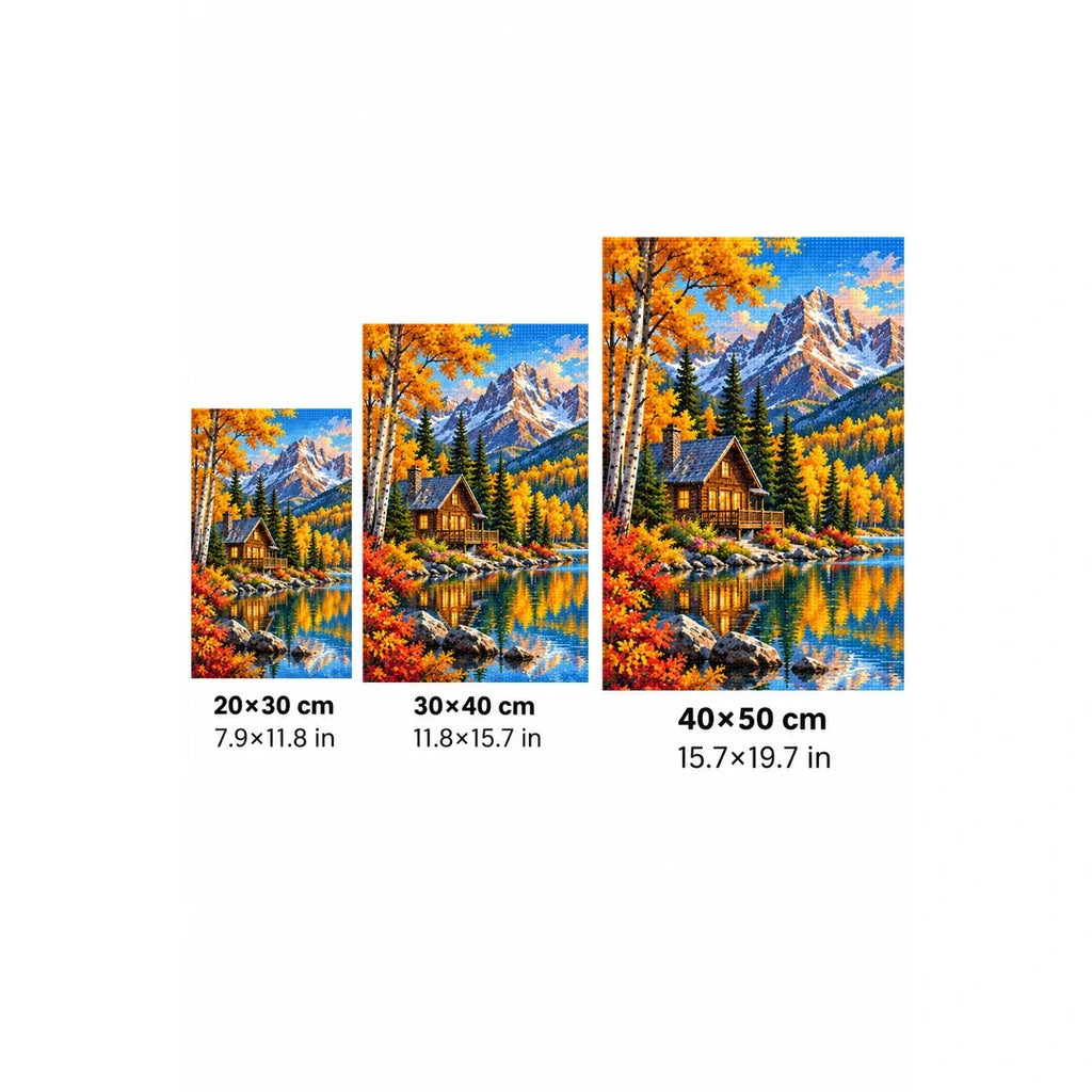 Autumn Mountain Cabin Lake size guide