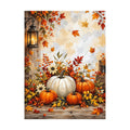 Autumn Pumpkin Lantern Diamond Painting Kit original artwork on white background