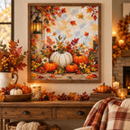 Autumn Pumpkin Lantern Diamond Painting Kit autumn home decor scene