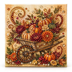 Autumn Pumpkin Wheelbarrow Pearl Diamond Painting Kit hero image