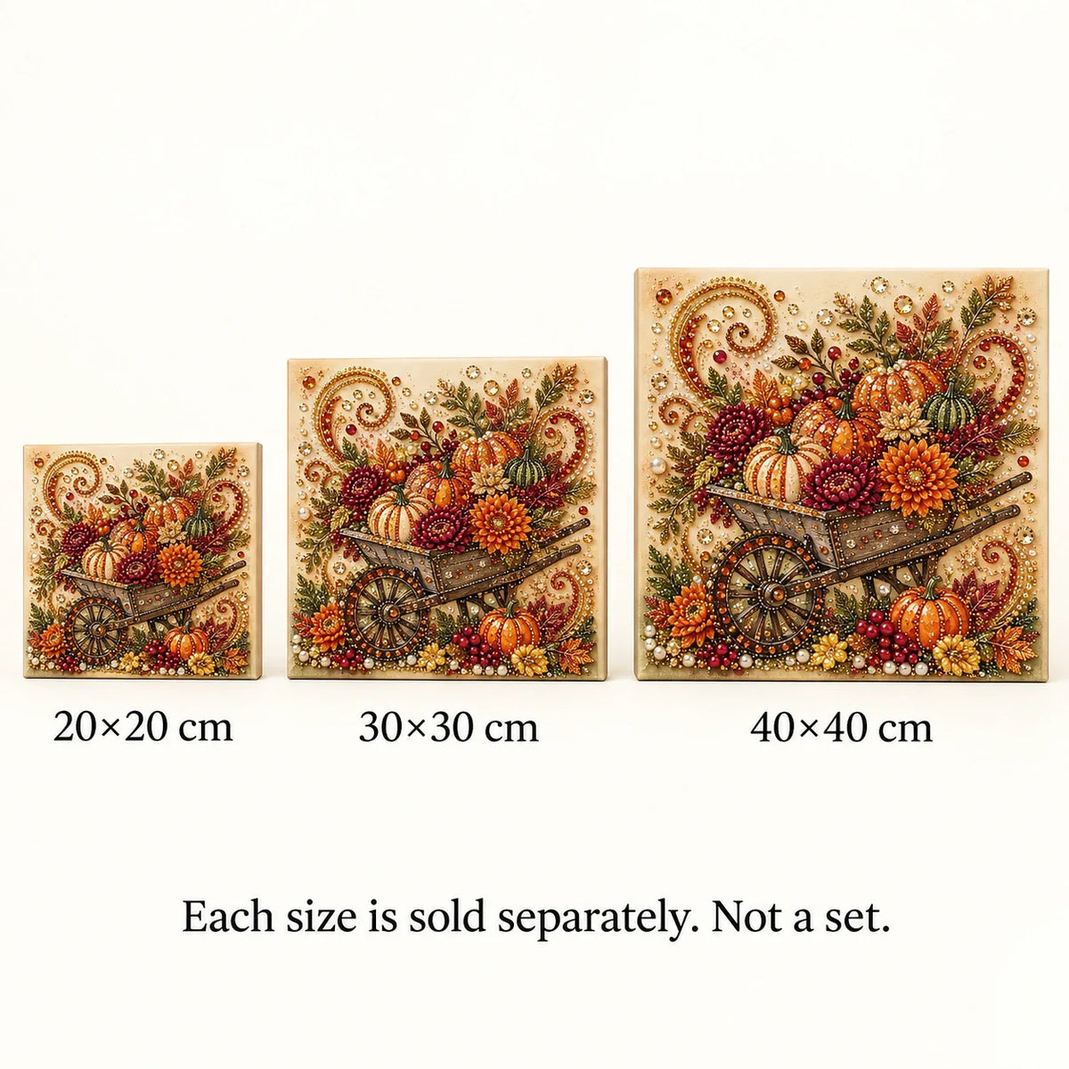 Autumn Pumpkin Wheelbarrow Pearl Diamond Painting Kit size image