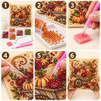 Autumn Pumpkin Wheelbarrow Pearl Diamond Painting Kit tutorial image