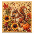 Autumn Squirrel and Pumpkins Pearl Diamond Painting Kit hero image