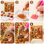 Autumn Squirrel and Pumpkins Pearl Diamond Painting Kit tutorial image